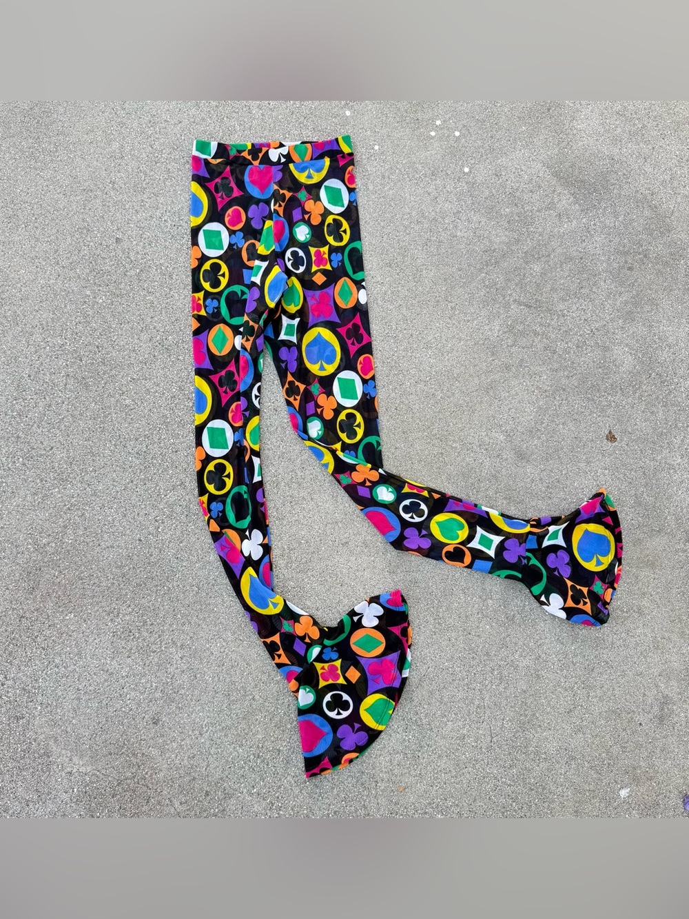 Bell Bottom Sheer mesh house of cards Women’s Small Floral Funky Hippie Boho 70s